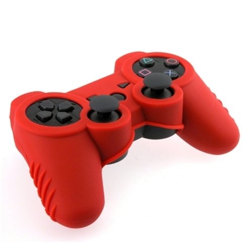 eForCity Silicone Skin Case Compatible with Sony PS3 Controller, Red