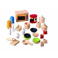Plan Toy Doll House Accessories for Kitchen with Tableware