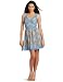 Betsey Johnson Women's X Cross Lace Trim Dress, Blue, 0