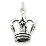 Sterling Silver Antiqued Crown Pendant