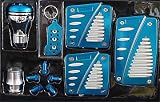 Blue Racing Pedals Shift Knob Tire Valve Key Chain 021