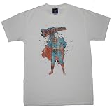 SUPERMAN VINTAGE INK SPLATTER IMAGE White DC Comics Licensed Tee