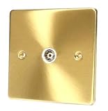 SATIN BRASS TELEVISION SOCKET C434BBW
