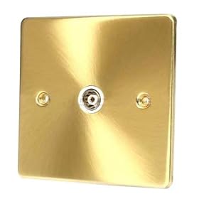 SATIN BRASS TELEVISION SOCKET C434BBW
