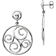 Sterling Silver Diamond Earrings - 0.37 Ct.