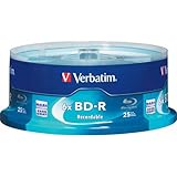 Verbatim 25 GB 6x Blu-ray Single Layer Recordable Disc BD-R, 25-Disc Spindle 97457