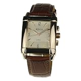New Men039s White Dial Leather Band Strap Luxury Rose Gold Case Quartz Wrist Watch on sale