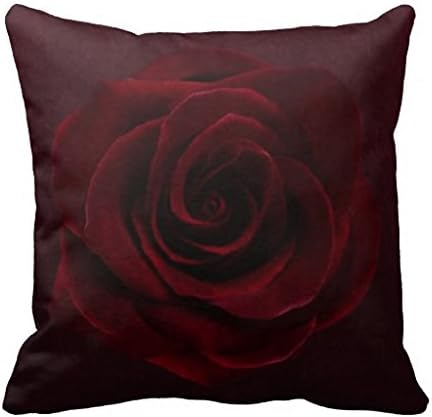Burgundy Gothic Rose Throw Pillow Case