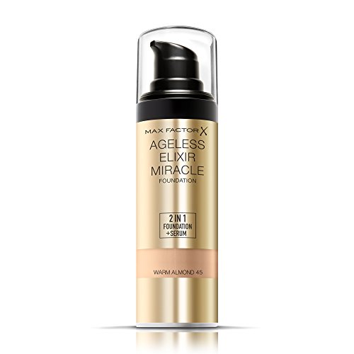 Max Factor Ageless Elixir 2 in 1 Foundation Plus Serum SPF 15-45, Warm Almond, 1 Ounce Max Factor Ageless Elixir 2 in 1 Foundation Plus Serum SPF 15-45, Warm Almond, 1 Ounce