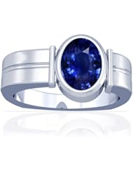 18K White Gold Oval Cut Blue Sapphire Solitaire Ring