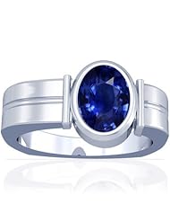 Platinum Oval Cut Blue Sapphire Solitaire Ring