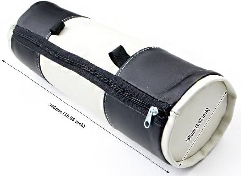 Genuine Leather Car Seat Neck Pillows [Black + Light Ivory : 2EA] Auto Headrest Neck Cushion