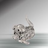 Crystal Dog with Bone on Foot #G-1224