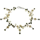 Handmade Green Jade & Freshwater Pearl Bracelet With Sterling Silver