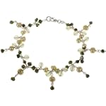EXP Handmade Pearl, Jade & Sterling Silver Charm Bracelet