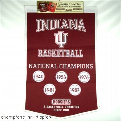 Buy INDIANA HOOSIERS BASKETBALL WOOL CHAMPIONSHIP BANNER IU by Champions on Display