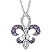 Amethyst and Diamond Fleur-de-lis Pendant title=