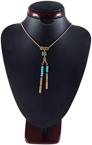 Omea Adjustable Triangle Pendant Long Chain Link Choker Y Necklace Womens Jewelry-Gold