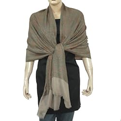 Gold Cashmere Pashmina Wrap Shawl Handcrafted in India 80 x 28 inches