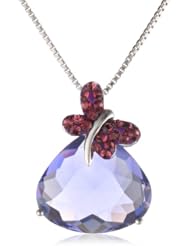 Carnevale Sterling Silver Swarovski-Accented Butterfly Pendant Necklace, 18"