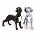 Great Dane Hand Crafted Salt & Pepper Shakers - Black & Gray Ears Down