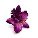 Fashion Wedding Bridal Flower Fabric Dendrobium Orchid Hair Clip Brooch Barrette Purple