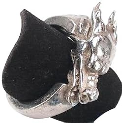 Grinning Lucky Powerful Dragon Pewter Ring