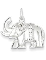 Sterling Silver CZ Elephant Charm