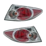 06 07 08 Mazda 6 Chrome Bezel Taillight Taillamp Pair by Aftermarket