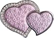 Womens Pink "Rhinestone Floral Heart" Fashion Belt Buckle