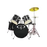 Musical Instruments : GP Percussion 5-pc. Complete Drum Set - Black