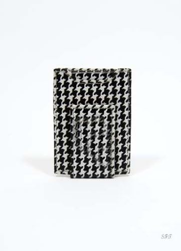 Alabama Houndstooth Front Pocket Leather Money Clip
