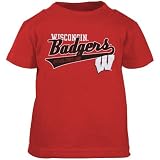 adidas Wisconsin Badgers Cardinal Toddler Slant Script T-shirt