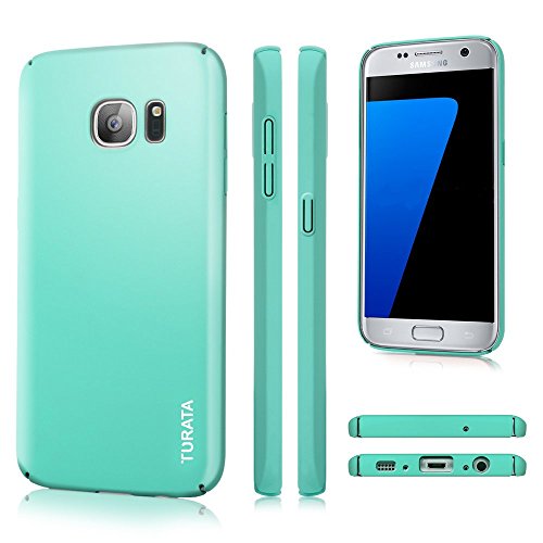 Galaxy S7 Case, S7 Case - TURATA® Slim fit [Full Edge Protection Camera Protection] Premium Coated Non Slip Surface Four Layer Paint Designed Case for Samsung Galaxy S7 (Mint Green )
