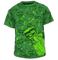 Sesame Street Oscar the Grouch Sketch All Over T-shirt