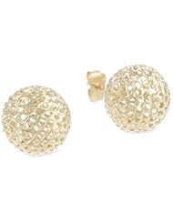 14k Gold Cut-Out Ball Stud Earrings