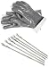 Steven Raichlen Best of Barbecue Insulated Food Gloves, Pair with Bonus Signature Stainless Steel Gr