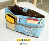 iGet (TM) Purse Organizer Insert Canvas Reversible with Multi-use pockets Travel Bag Organizer Handbag (BLUE)