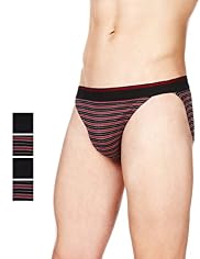 4 Pack Cool & Fresh™ Pure Cotton Assorted Tangas with Stay New™