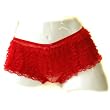 Risque by Shirley of Hollywood Lingerie Ruffle Rhumba Hot Pants with Bow - Red