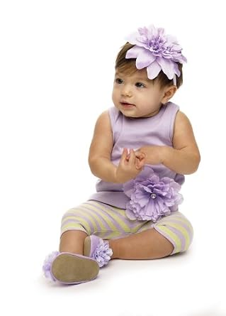Mud Pie Baby Buds Purple Flower Cotton Tunic and Cotton-Spandex Leggings
