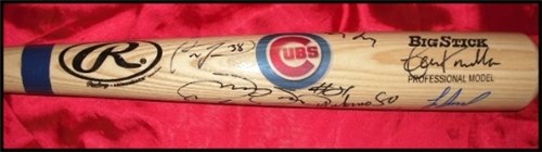 Chicago Cubs Legends Autographed/Hand Signed Logo Bat