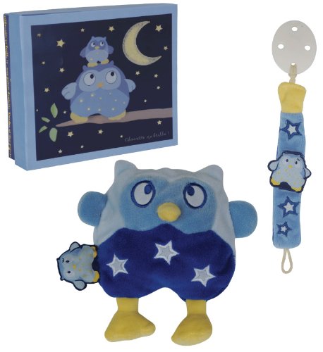 Imagen principal de Doudou et Compagnie DC2150 - Estuche para recién nacido (sonajero, cadena para chupete), color azul