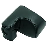 2 Piece Hard Black Leather Camera Case with Tripod Fixing for SONY NEX-5 | NEX-5n with 18-55mm Lens (SEL1855)