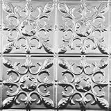 2' x 2' TIN CEILING PANEL ANTIQUE SNOWFLAKE NAIL UP-WHITE