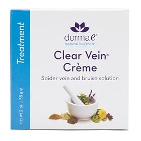 derma e Clear Vein Creme, Spider Vein/Bruise Solution with Horse Chestnut & Grape Skin Extract, 2 oz (56 g) (Pack of 2)