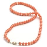 Pink Coral Necklace in 14K Yellow Gold