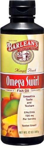 Barlean's Mango Peach Fish Oil Swirl, 12-Ounce