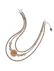 MMA Silver - 15.5 inch Graduated Triple Strand Cultured Freshwater Pearl Necklace