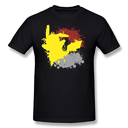Men's Tee Pokemon Pikachu Painting Design Size S Black